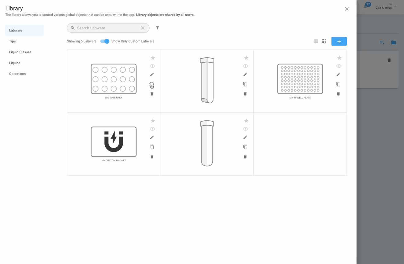 Editing an existing custom labware