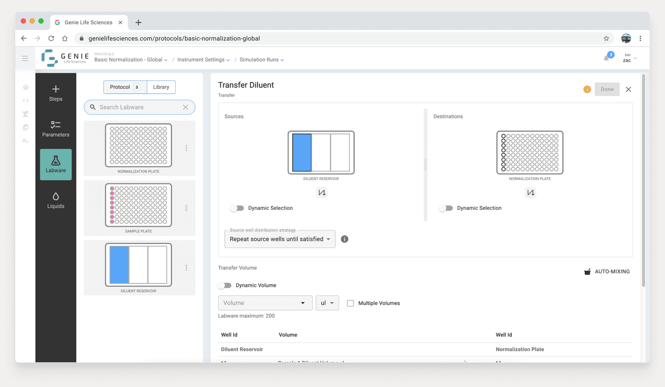 Protocol authoring with transfer detail