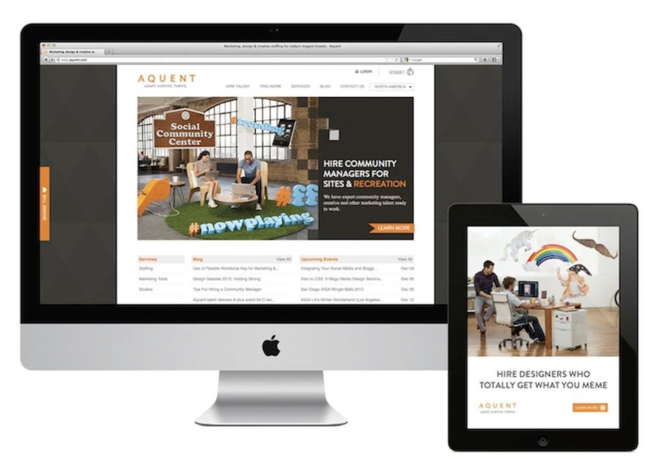Aquent Website with Campaign Hero